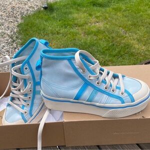 Adidas Nizza High-Top Platform Mid Sneakers, Women’s Size 5, Light Blue